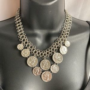 Silver Tone Medallion Necklace